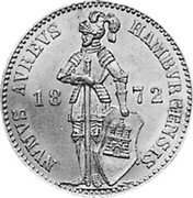Germany Ducat 1872 B KM# 589 Hamburg / Free City / Trade Coinage coin obverse Germany Ducat 1872 B KM# 589 Hamburg / Free City / Trade Coinage coin obverse