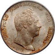 Germany Gulden 1838 KM# 207 Baden / Grand Duchy / Regular Coinage coin obverse Germany Gulden 1838 KM# 207 Baden / Grand Duchy / Regular Coinage coin obverse