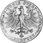 Germany Gulden 1848 KM# 331 Frankfurt am Main / Free City / Regular Coinage coin obverse Germany Gulden 1848 KM# 331 Frankfurt am Main / Free City / Regular Coinage coin obverse