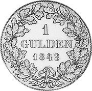 Germany Gulden 1848 KM# 331 Frankfurt am Main / Free City / Regular Coinage coin reverse Germany Gulden 1848 KM# 331 Frankfurt am Main / Free City / Regular Coinage coin reverse