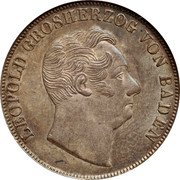 Germany Gulden 1852 KM# 219 Baden / Grand Duchy / Regular Coinage coin obverse Germany Gulden 1852 KM# 219 Baden / Grand Duchy / Regular Coinage coin obverse