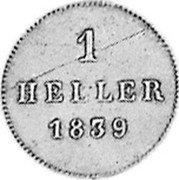 Germany Heller 1839 KM# 796.1 Bavaria / Kingdom / Regular Coinage coin reverse