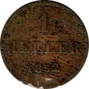 Germany Heller 1852 KM# 327 Frankfurt am Main / Free City / Regular Coinage coin reverse