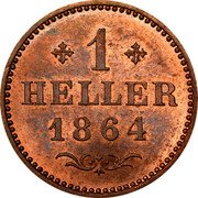 Germany Heller 1864 KM# 356 Frankfurt am Main / Free City / Regular Coinage coin reverse