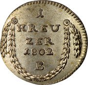 Germany Kreuzer 1802 B KM# 18 Margraviate / Regular Coinage coin reverse