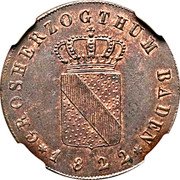 Germany Kreuzer 1822 KM# 183 Baden / Grand Duchy / Regular Coinage coin obverse Germany Kreuzer 1822 KM# 183 Baden / Grand Duchy / Regular Coinage coin obverse