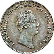 Germany Kreuzer 1842 KM# 203 Baden / Grand Duchy / Regular Coinage coin obverse