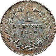 Germany Kreuzer 1842 KM# 203 Baden / Grand Duchy / Regular Coinage coin reverse