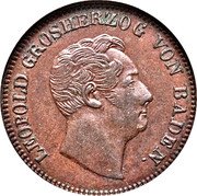 Germany Kreuzer 1852 KM# 218.2 Baden / Grand Duchy / Regular Coinage coin obverse
