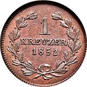 Germany Kreuzer 1852 KM# 218.2 Baden / Grand Duchy / Regular Coinage coin reverse