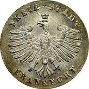 Germany Kreuzer 1855 KM# 312 Frankfurt am Main / Free City / Regular Coinage coin obverse Germany Kreuzer 1855 KM# 312 Frankfurt am Main / Free City / Regular Coinage coin obverse