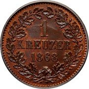 Germany Kreuzer 1868 KM# 242 Baden / Grand Duchy / Regular Coinage coin reverse Germany Kreuzer 1868 KM# 242 Baden / Grand Duchy / Regular Coinage coin reverse