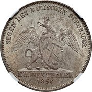 Germany Kronenthaler 1836 KM# 204 Baden / Grand Duchy / Regular Coinage coin reverse Germany Kronenthaler 1836 KM# 204 Baden / Grand Duchy / Regular Coinage coin reverse