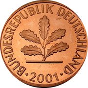 Germany Pfennig 2001 J Sets only KM# 105 Federal Republic / Standard Coinage coin obverse