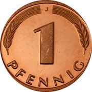 Germany Pfennig 2001 J Sets only KM# 105 Federal Republic / Standard Coinage coin reverse