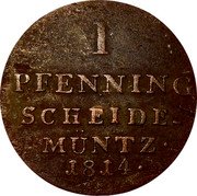 Germany Pfenning 1814 H KM# 360.2 Brunswick-Lüneburg-Calenberg-Hannover / Electorate / Regular Coinage coin reverse