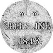 Germany Sechsling (6 Pfennig) 1846 KM# 564 Hamburg / Free City / Regular Coinage coin reverse