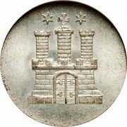 Germany Sechsling (6 Pfennig) 1851 KM# 572 Hamburg / Free City / Regular Coinage coin obverse