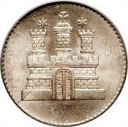 Germany Sechsling (6 Pfennig) 1855 KM# 585 Hamburg / Free City / Regular Coinage coin obverse