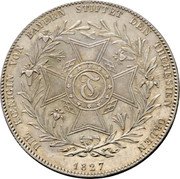 Germany 1 Conventionsthaler 1827 KM# 733 Bavaria / Kingdom / Regular Coinage coin reverse