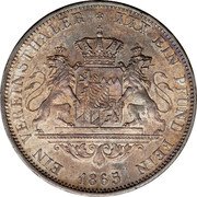 Germany 1 Vereinsthaler 1865 KM# 869 Bavaria / Kingdom / Regular Coinage coin reverse