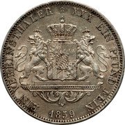 Germany Thaler (Vereinsthaler) 1859 KM# 852 Bavaria / Kingdom / Regular Coinage coin reverse