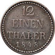 Germany 1/12 Thaler 1848 KM# 302 Mecklenburg-Schwerin / Grand Duchy coin reverse Germany 1/12 Thaler 1848 KM# 302 Mecklenburg-Schwerin / Grand Duchy coin reverse