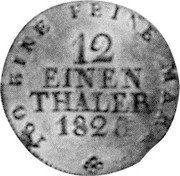 Germany 1/12 Thaler (Doppelgroschen) 1826 S KM# 1095 Saxony-Albertine / Kingdom / Regular Coinage coin reverse Germany 1/12 Thaler (Doppelgroschen) 1826 S KM# 1095 Saxony-Albertine / Kingdom / Regular Coinage coin reverse