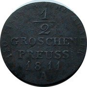 Germany 1/2 Groschen 1811 A KM# A393 Kingdom / Regular Coinage coin reverse