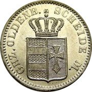 Germany 1/2 Groschen 1866 B KM# 192 Oldenburg / Grand Duchy coin obverse