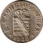 Germany 1/2 Neugroschen (5 Pfennig) 1843 G KM# 1158 Saxony-Albertine / Kingdom / Regular Coinage coin obverse Germany 1/2 Neugroschen (5 Pfennig) 1843 G KM# 1158 Saxony-Albertine / Kingdom / Regular Coinage coin obverse