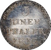 Germany 1/3 Thaler 1816 KM# 159 Oldenburg / Duchy / Regular Coinage coin reverse