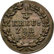 Germany 1/4 Kreuzer 1822 KM# 42 United Nassau / Duchy / Standard Coinage coin reverse Germany 1/4 Kreuzer 1822 KM# 42 United Nassau / Duchy / Standard Coinage coin reverse