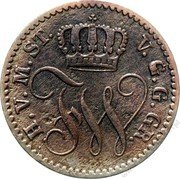Germany 1/48 Thaler (Schilling) 1862 KM# 96 Mecklenburg-Strelitz / Grand Duchy / Regular Coinage coin obverse Germany 1/48 Thaler (Schilling) 1862 KM# 96 Mecklenburg-Strelitz / Grand Duchy / Regular Coinage coin obverse