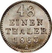Germany 1/48 Thaler (Schilling) 1863 A KM# 311 Mecklenburg-Schwerin / Grand Duchy coin reverse Germany 1/48 Thaler (Schilling) 1863 A KM# 311 Mecklenburg-Schwerin / Grand Duchy coin reverse