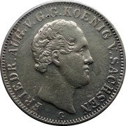 Germany 1/6 Thaler (1/4 Gulden) 1842 G KM# 1161 Saxony-Albertine / Kingdom / Regular Coinage coin obverse Germany 1/6 Thaler (1/4 Gulden) 1842 G KM# 1161 Saxony-Albertine / Kingdom / Regular Coinage coin obverse