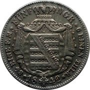 Germany 1/6 Thaler (1/4 Gulden) 1842 G KM# 1161 Saxony-Albertine / Kingdom / Regular Coinage coin reverse Germany 1/6 Thaler (1/4 Gulden) 1842 G KM# 1161 Saxony-Albertine / Kingdom / Regular Coinage coin reverse