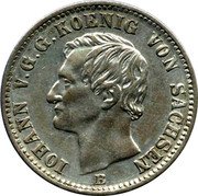 Germany 1/6 Thaler (1/4 Gulden) 1866 B KM# 1205 Saxony-Albertine / Kingdom / Regular Coinage coin obverse Germany 1/6 Thaler (1/4 Gulden) 1866 B KM# 1205 Saxony-Albertine / Kingdom / Regular Coinage coin obverse