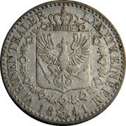 Germany 1/6 Thaler 1841 D KM# 436.1 Kingdom / Regular Coinage coin reverse Germany 1/6 Thaler 1841 D KM# 436.1 Kingdom / Regular Coinage coin reverse