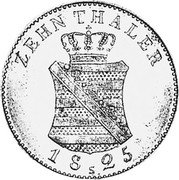 Germany 10 Thaler (2 August d'Or) 1825 S KM# 1103 Saxony-Albertine / Kingdom / Regular Coinage coin reverse