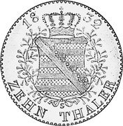 Germany 10 Thaler (2 August d'Or) 1832 S KM# 1124 Saxony-Albertine / Kingdom / Regular Coinage coin reverse