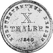 Germany 10 Thaler (2 Friedrich d’Or) 1840 KM# 594 Hesse-Cassel / Electorate / Regular Coinage coin reverse