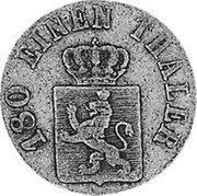 Germany 2 Heller 1843 KM# 606 Hesse-Cassel / Electorate / Regular Coinage coin obverse