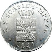Germany 2 Neugroschen (20 Pfennig) 1841 G KM# 1160 Saxony-Albertine / Kingdom / Regular Coinage coin obverse Germany 2 Neugroschen (20 Pfennig) 1841 G KM# 1160 Saxony-Albertine / Kingdom / Regular Coinage coin obverse