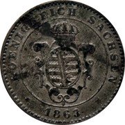 Germany 2 Neugroschen (20 Pfennig) 1863 B KM# 1220 Saxony-Albertine / Kingdom / Regular Coinage coin obverse Germany 2 Neugroschen (20 Pfennig) 1863 B KM# 1220 Saxony-Albertine / Kingdom / Regular Coinage coin obverse