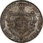 Germany 2 Thaler (3-1/2 Gulden) 1859 F KM# 1195 Saxony-Albertine / Kingdom / Regular Coinage coin reverse Germany 2 Thaler (3-1/2 Gulden) 1859 F KM# 1195 Saxony-Albertine / Kingdom / Regular Coinage coin reverse