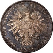 Germany 2 Thaler (3-1/2 Gulden) 1865 A KM# 496 Kingdom / Regular Coinage coin reverse Germany 2 Thaler (3-1/2 Gulden) 1865 A KM# 496 Kingdom / Regular Coinage coin reverse