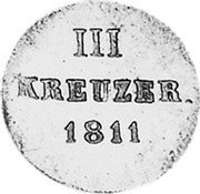 Germany 3 Kreuzer (Groschen) 1811 KM# 32 Nassau-Weilburg & Nassau-Usingen / Duchy / Joint Coinage coin reverse Germany 3 Kreuzer (Groschen) 1811 KM# 32 Nassau-Weilburg & Nassau-Usingen / Duchy / Joint Coinage coin reverse