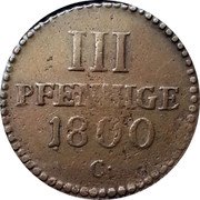 Germany 3 Pfennig KM# 1037 Saxony-Albertine / Electorate / Regular Coinage coin reverse