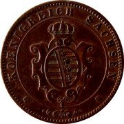Germany 5 Pfennig 1864 B KM# 1218 Saxony-Albertine / Kingdom / Regular Coinage coin obverse